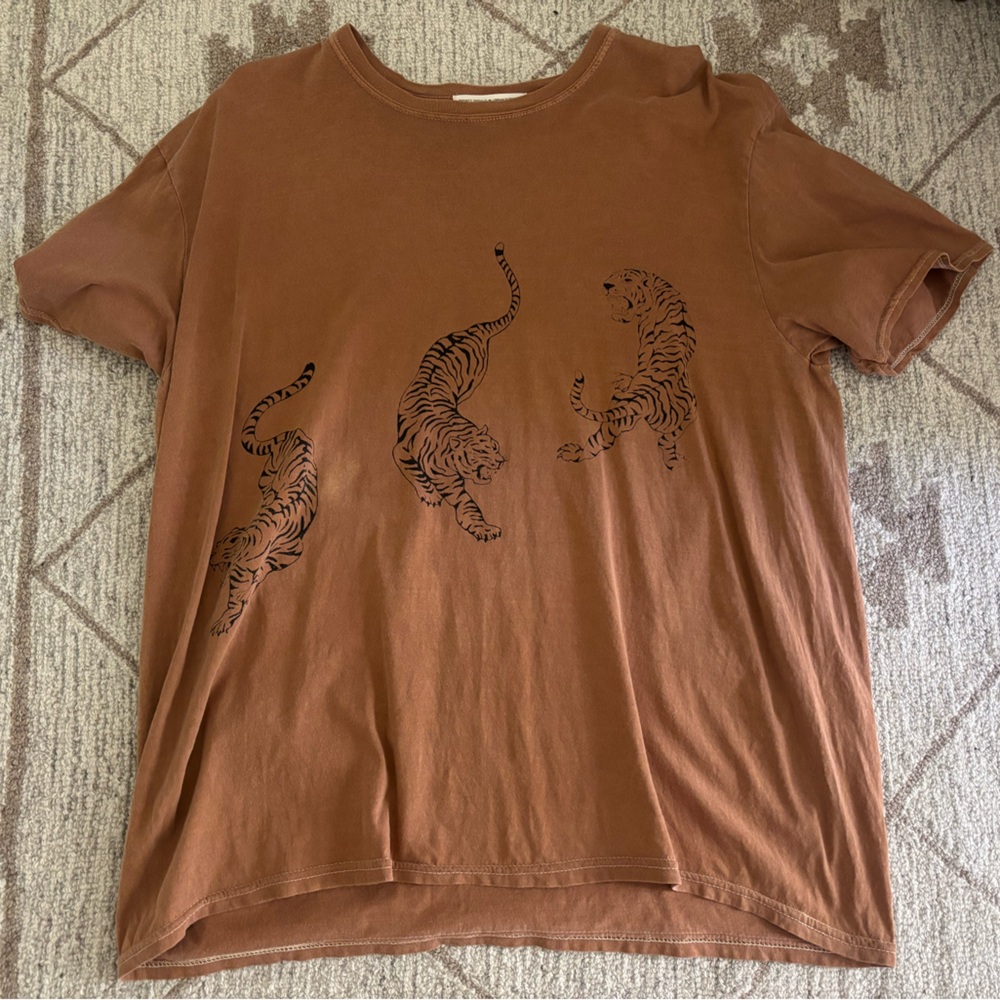 Urban Outfitters Brown Tiger Oversized Graphic Tee